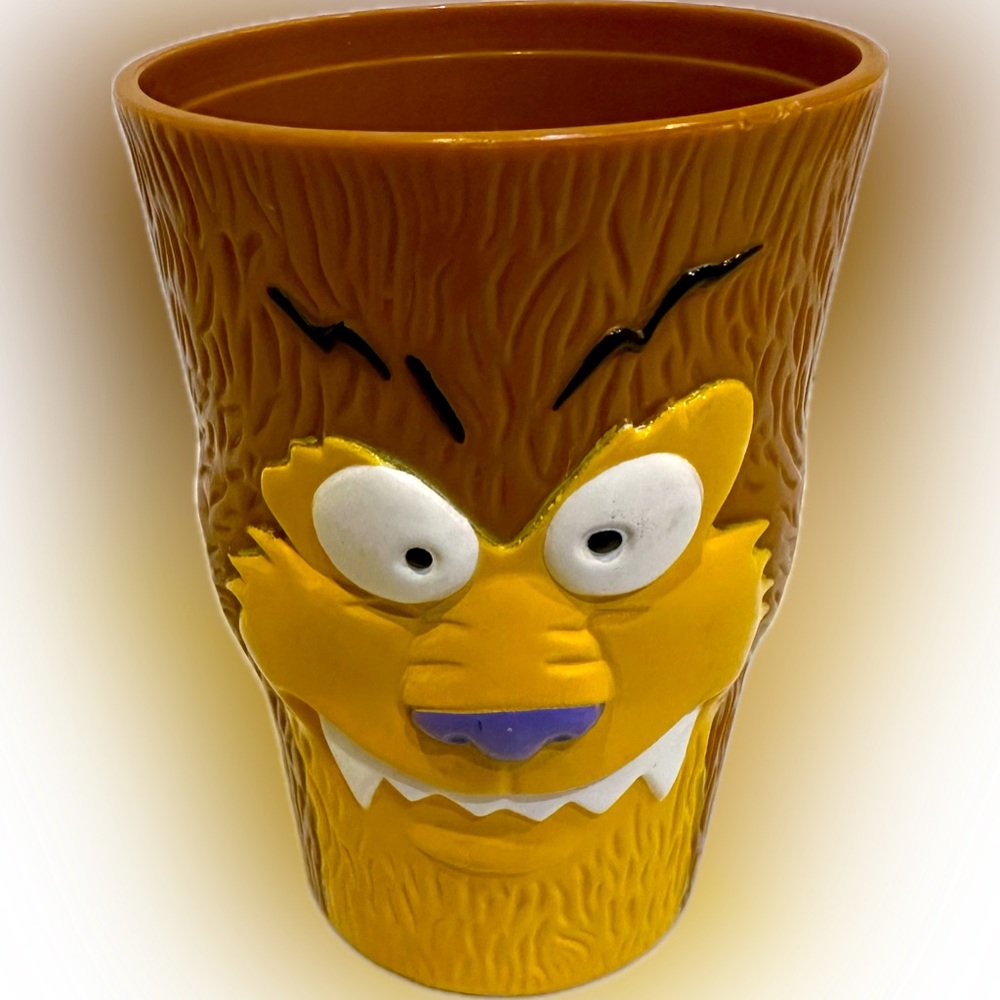 VTG 1998 SONIC WACKY PACK WEREWOLF CUP TUMBLER COLLECTIBLE BROWN YELLOW NO LID